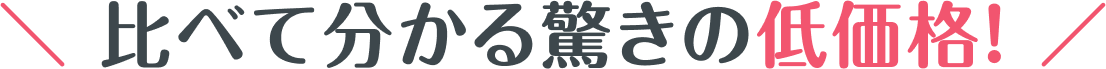 比べて分かる驚きの低価格！